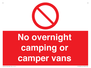 No overnight camping or camper vans